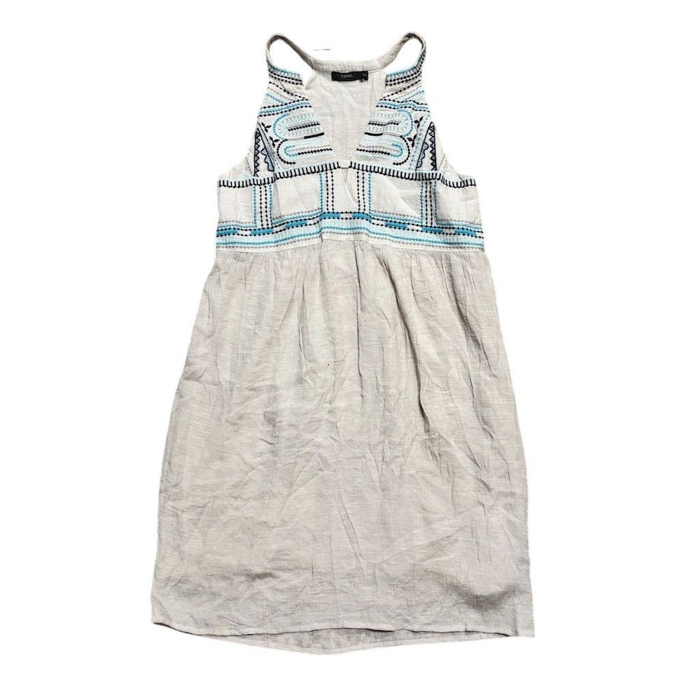 THML Women's XS Sleeveless Embroidered A-Line Dress Multicolor Casual